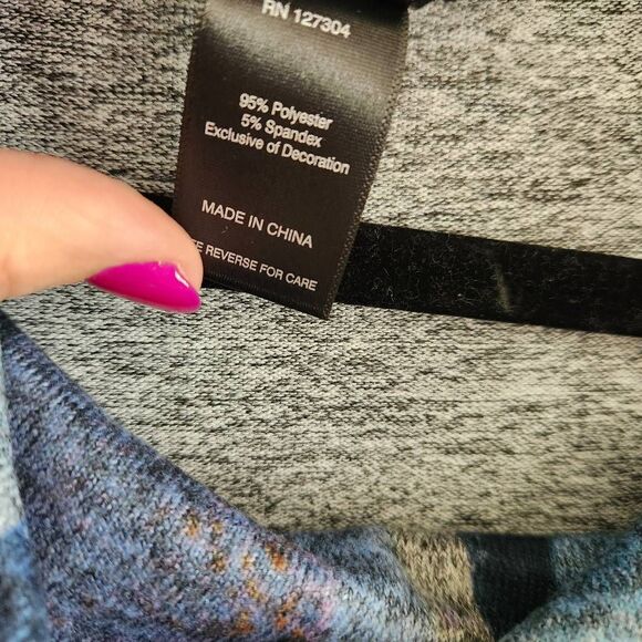 Ali Miles Sweater Womens XL Cowl Neck Pullover Geometric Soft Colorful - Picture 4 of 5